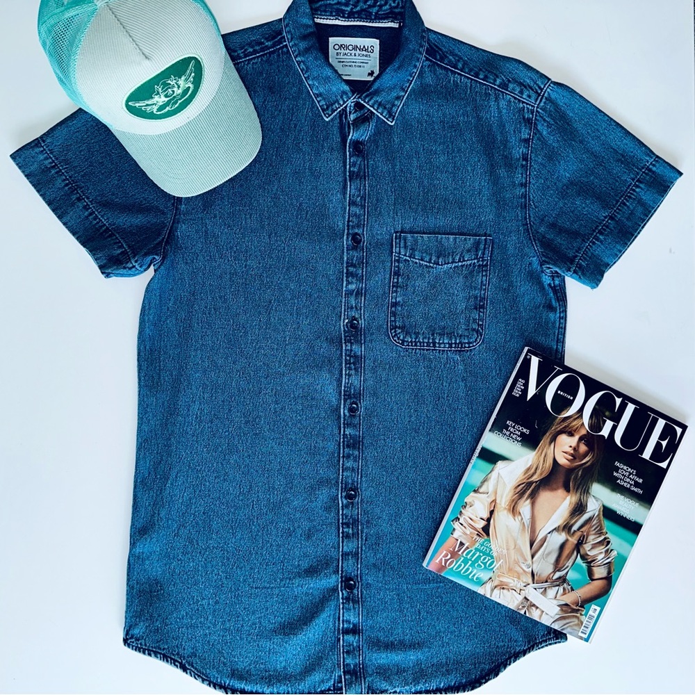 DENIM Button Up Short Sleeve